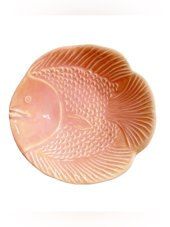 Pottery Barn Other - Pottery Barn Malibu Fish Bowl Coral Pink Coastal Stoneware 5”